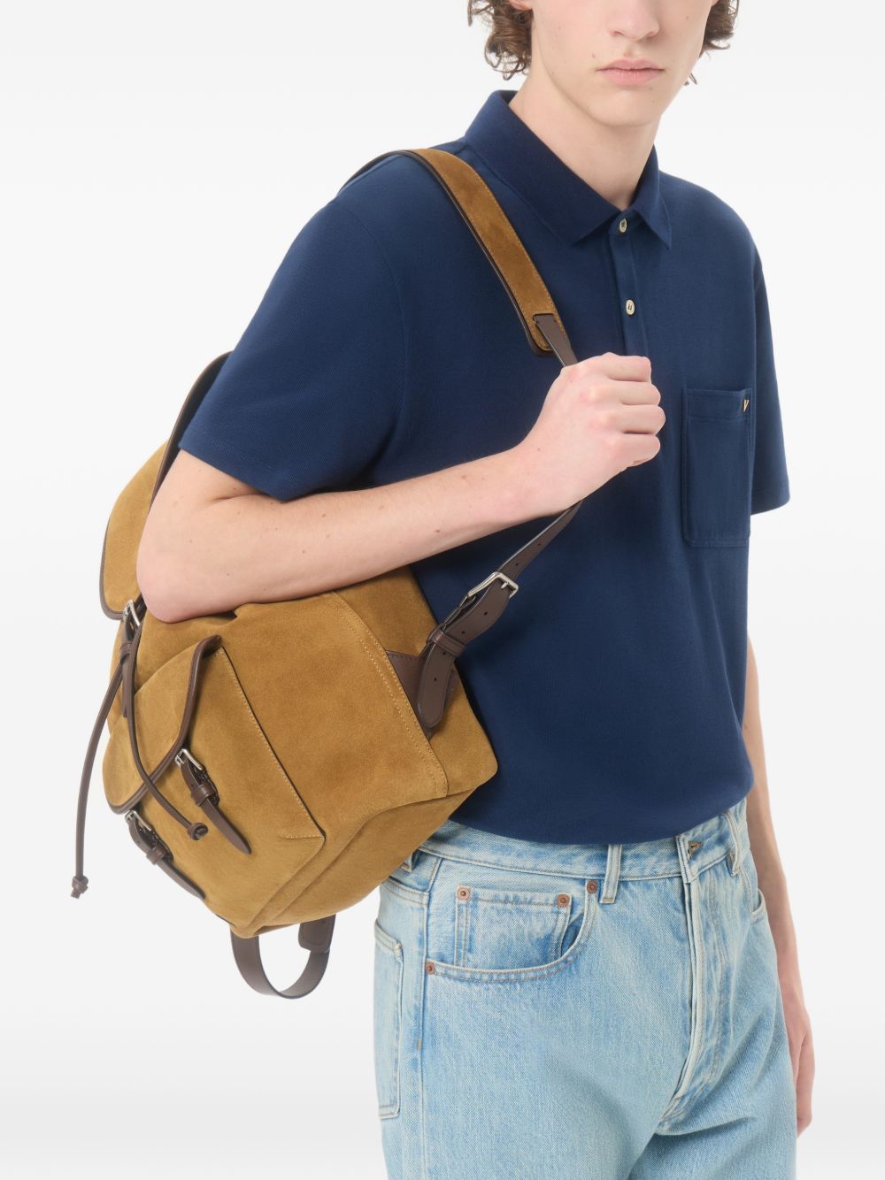 Valentino V Gold Cotton Polo Shirt