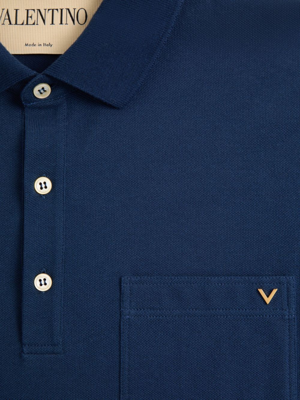 Valentino V Gold Cotton Polo Shirt