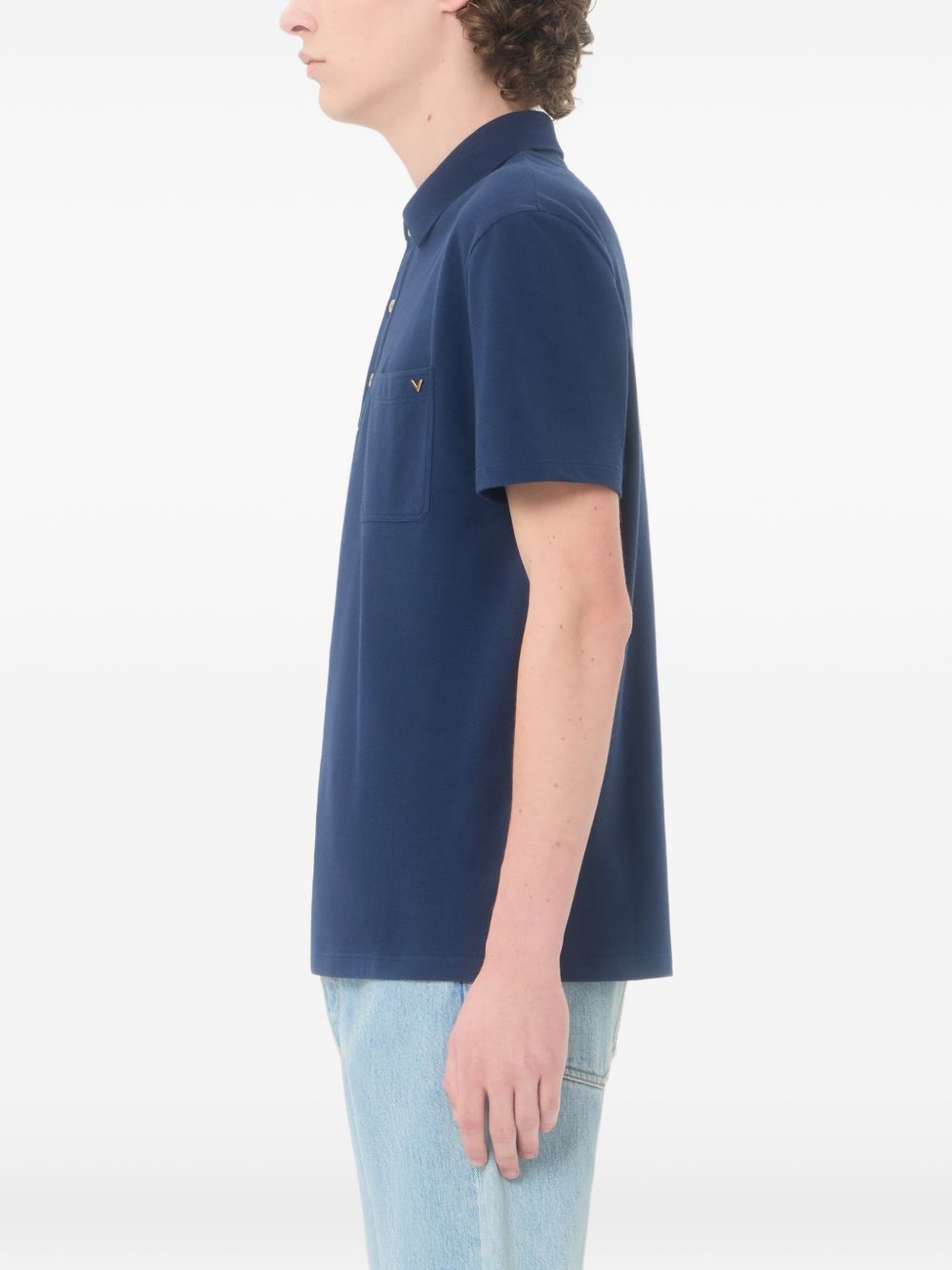 Valentino V Gold Cotton Polo Shirt