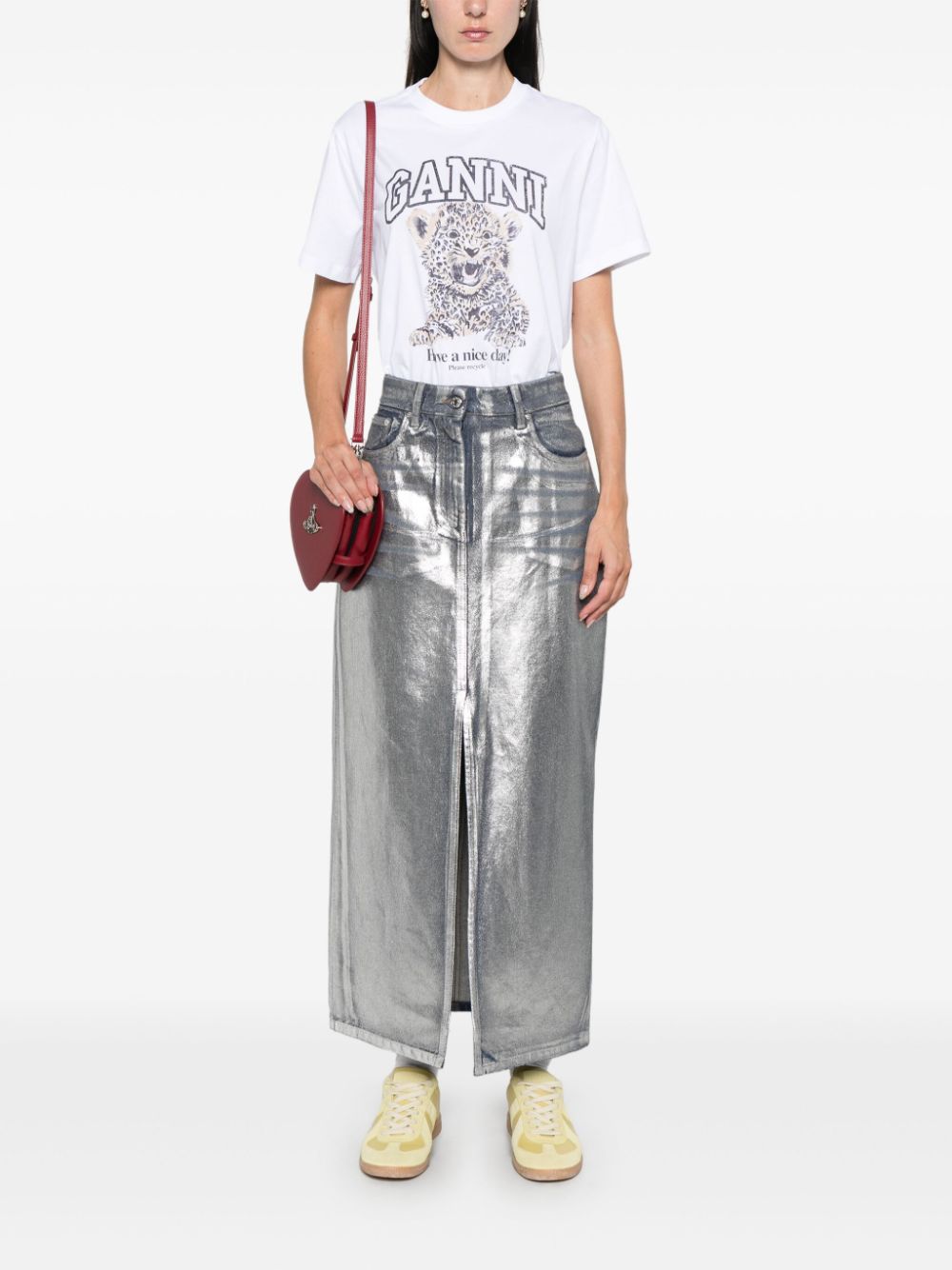 Ganni Printed Cotton T Shirt