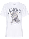 Ganni Printed Cotton T Shirt