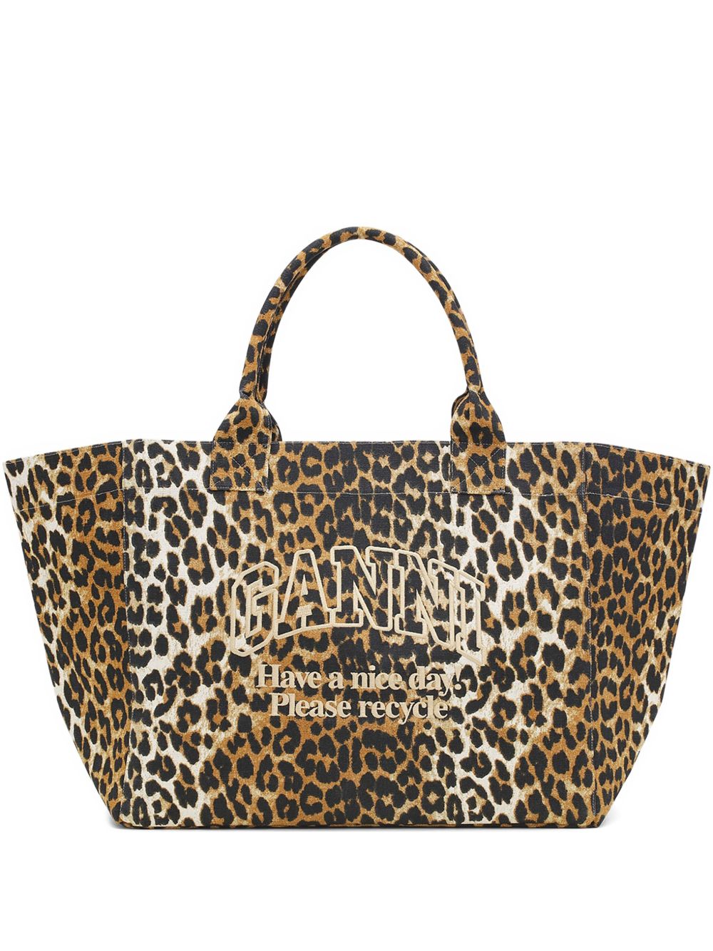 Ganni Xxl Cotton Tote Bag