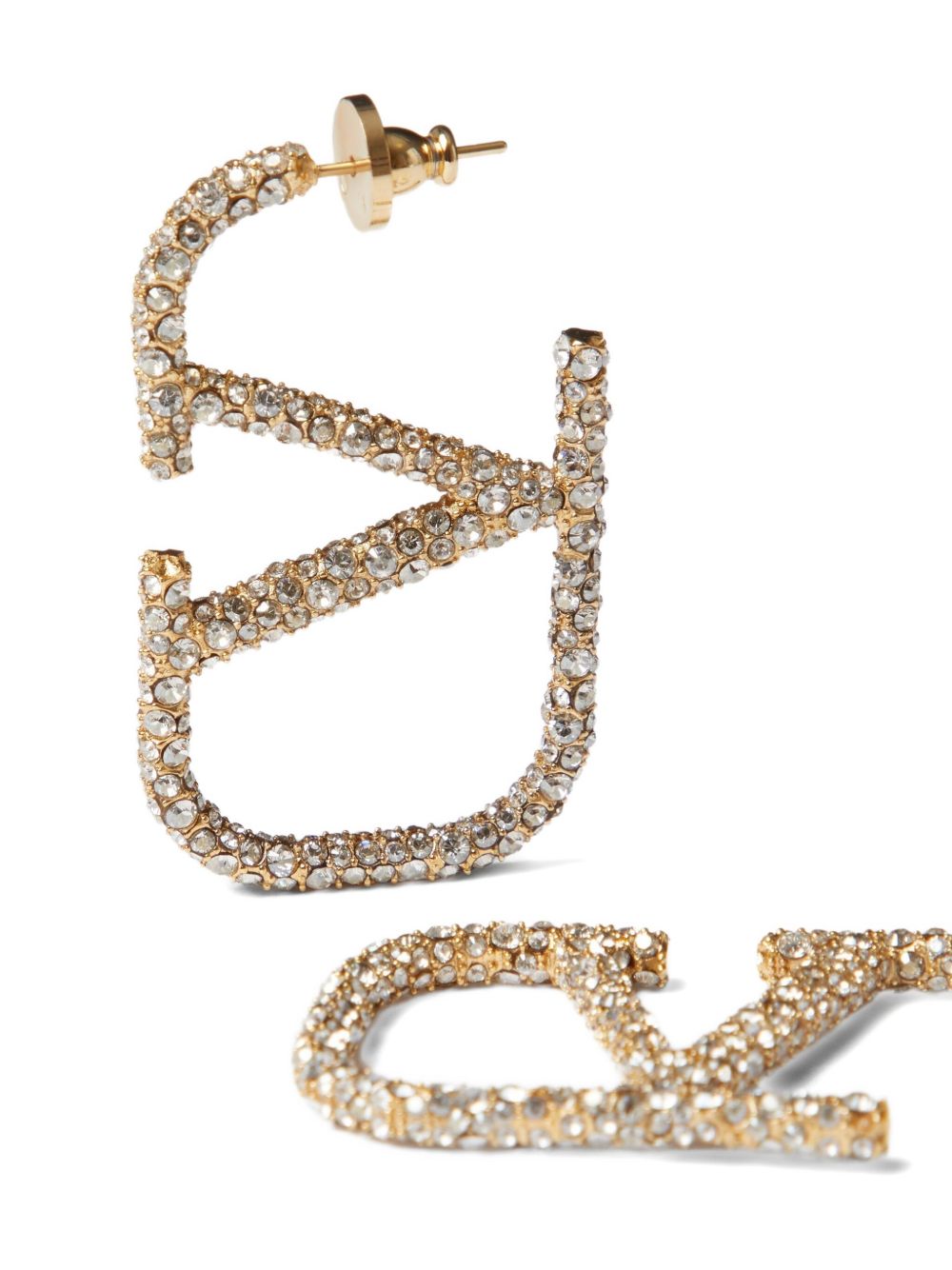 Valentino Garavani V Logo Signature Strass Earrings