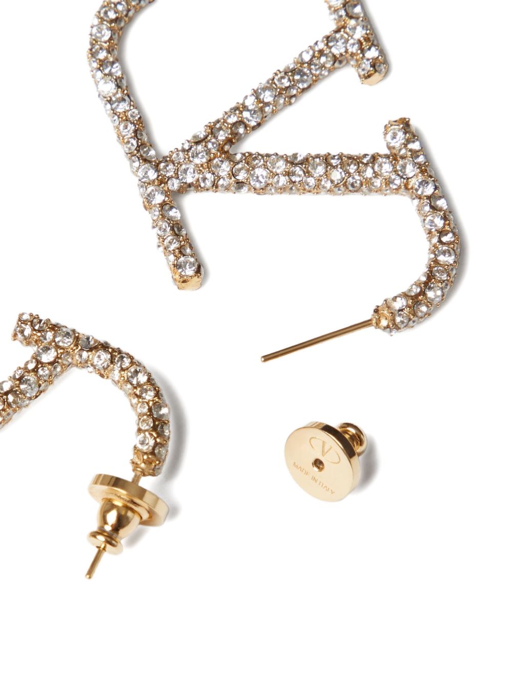 Valentino Garavani V Logo Signature Strass Earrings