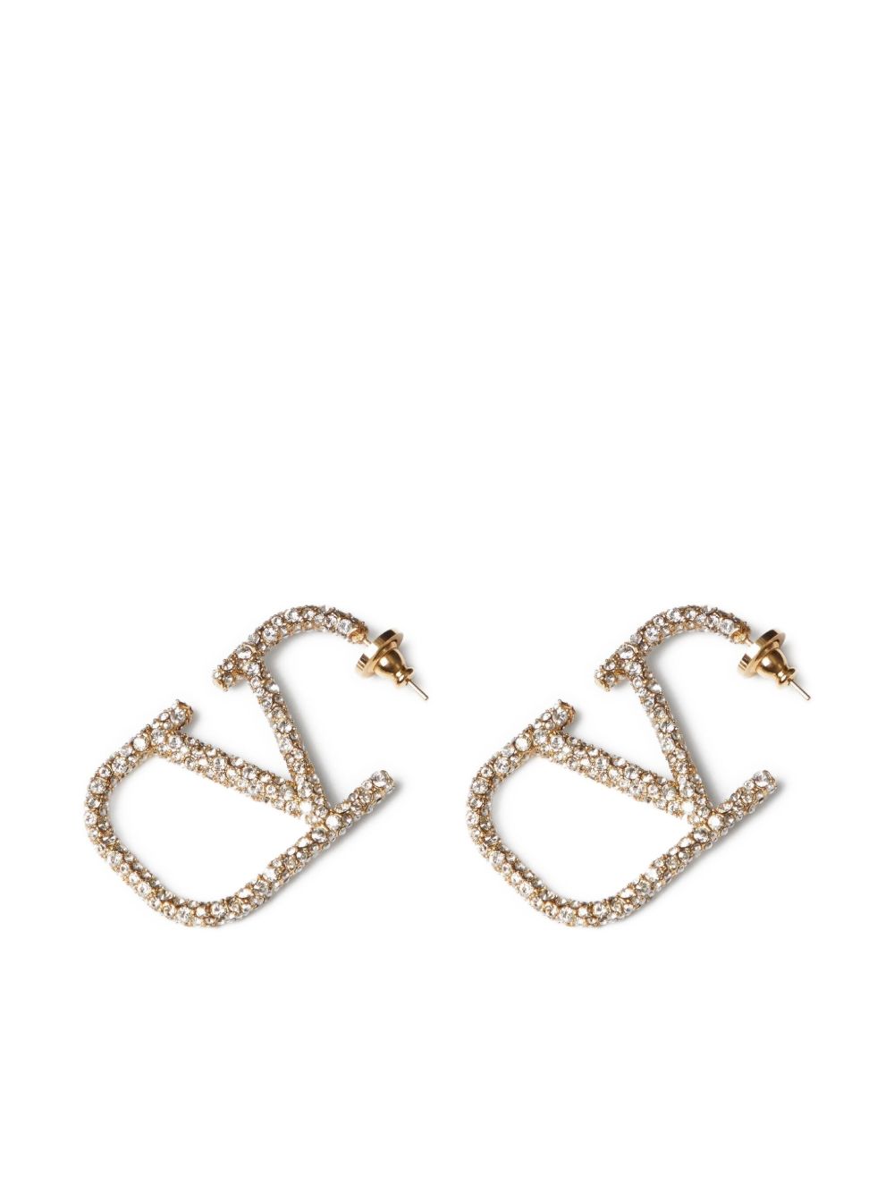 Valentino Garavani V Logo Signature Strass Earrings