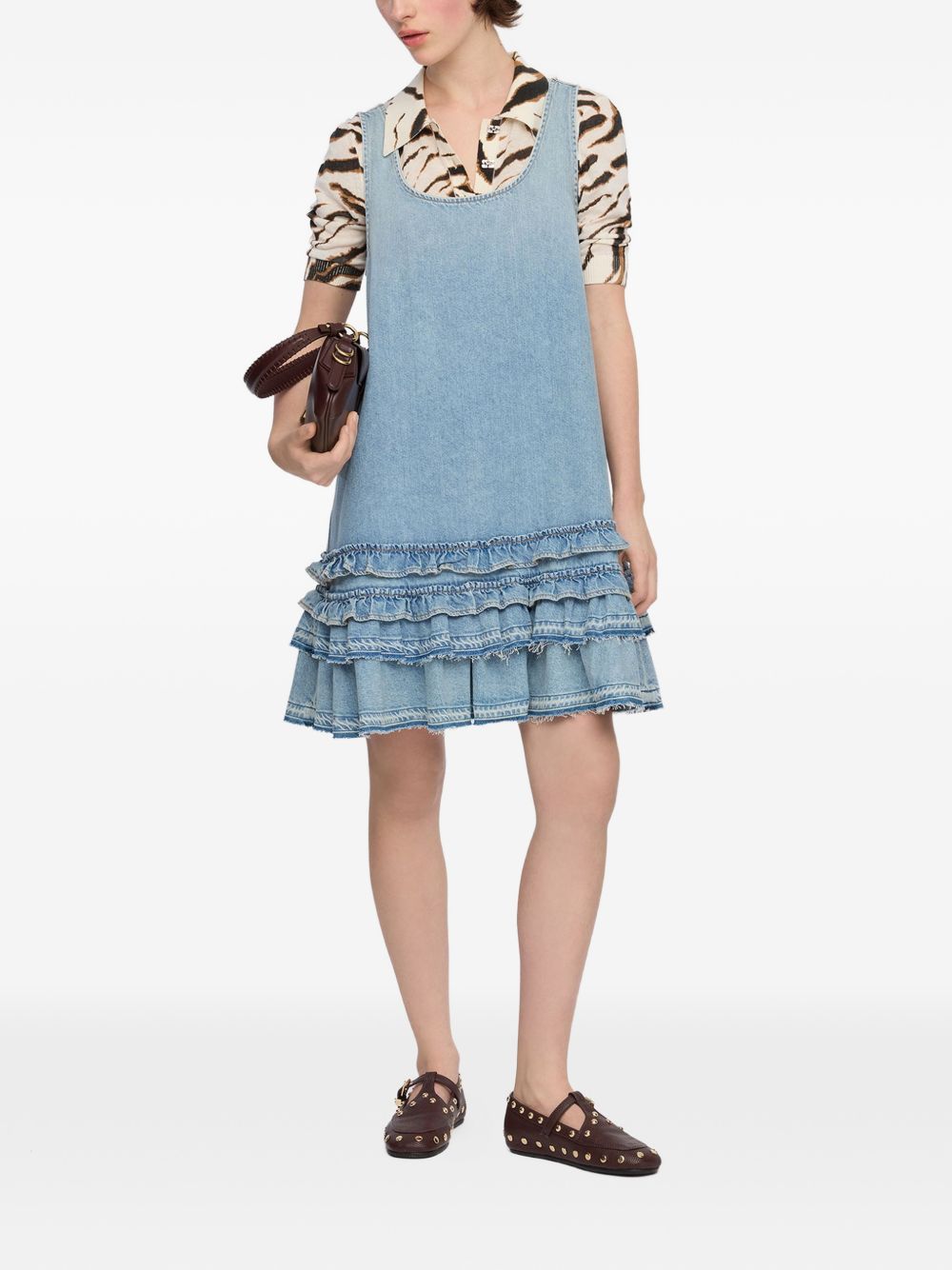 Ganni Organic Cotton Denim Mini Dress