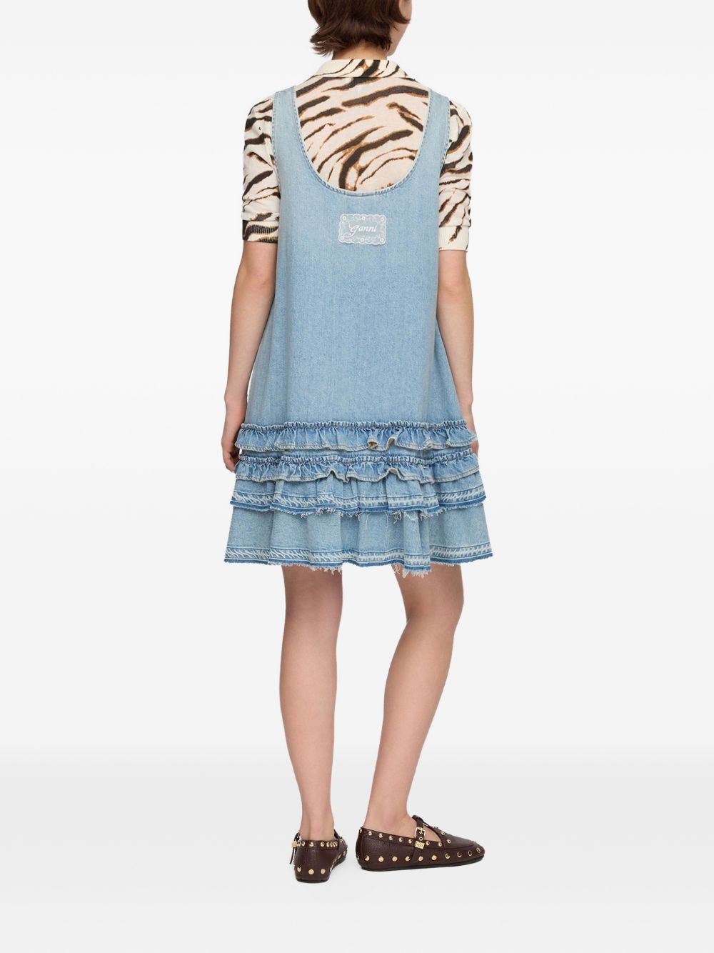 Ganni Organic Cotton Denim Mini Dress