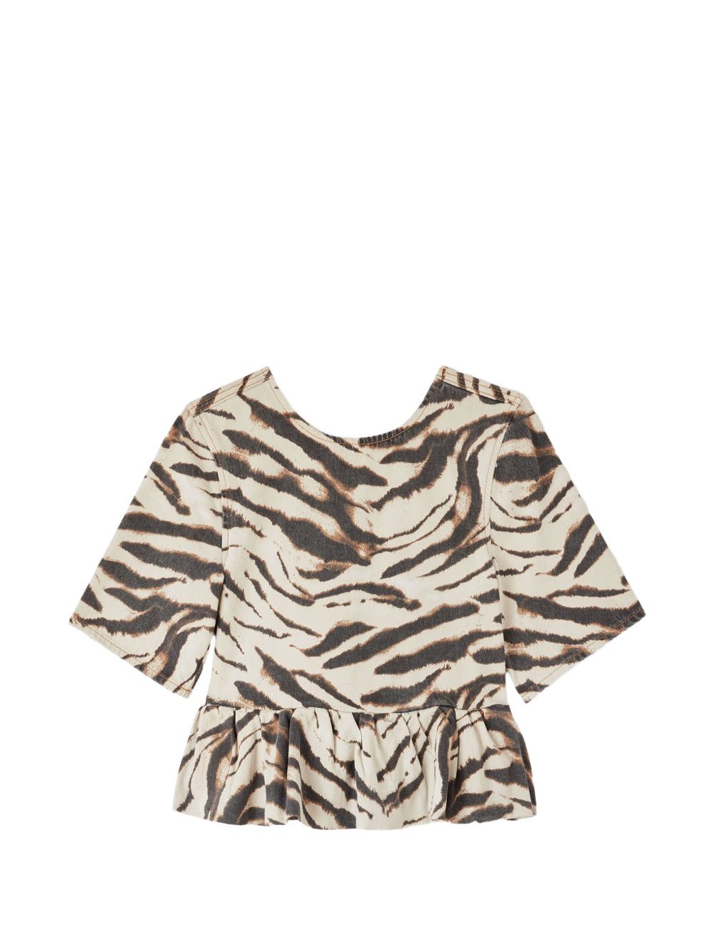 Ganni Zebra Print Organic Cotton Top