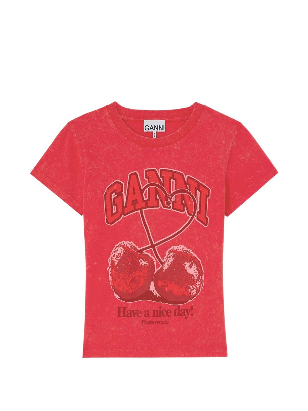 Ganni Printed Cotton T Shirt