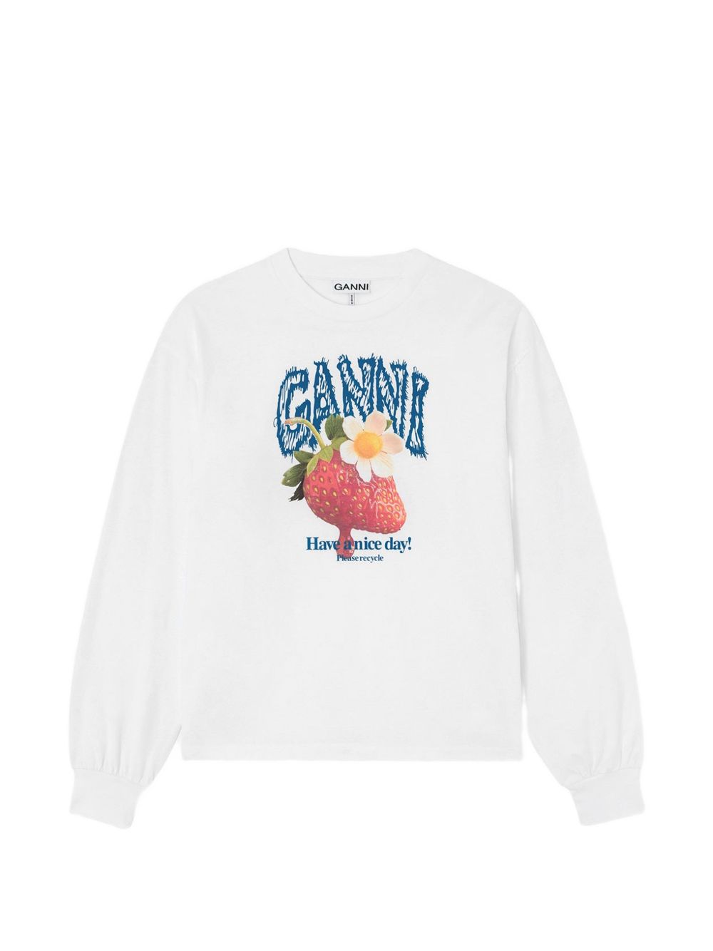 Ganni Printed Cotton T Shirt