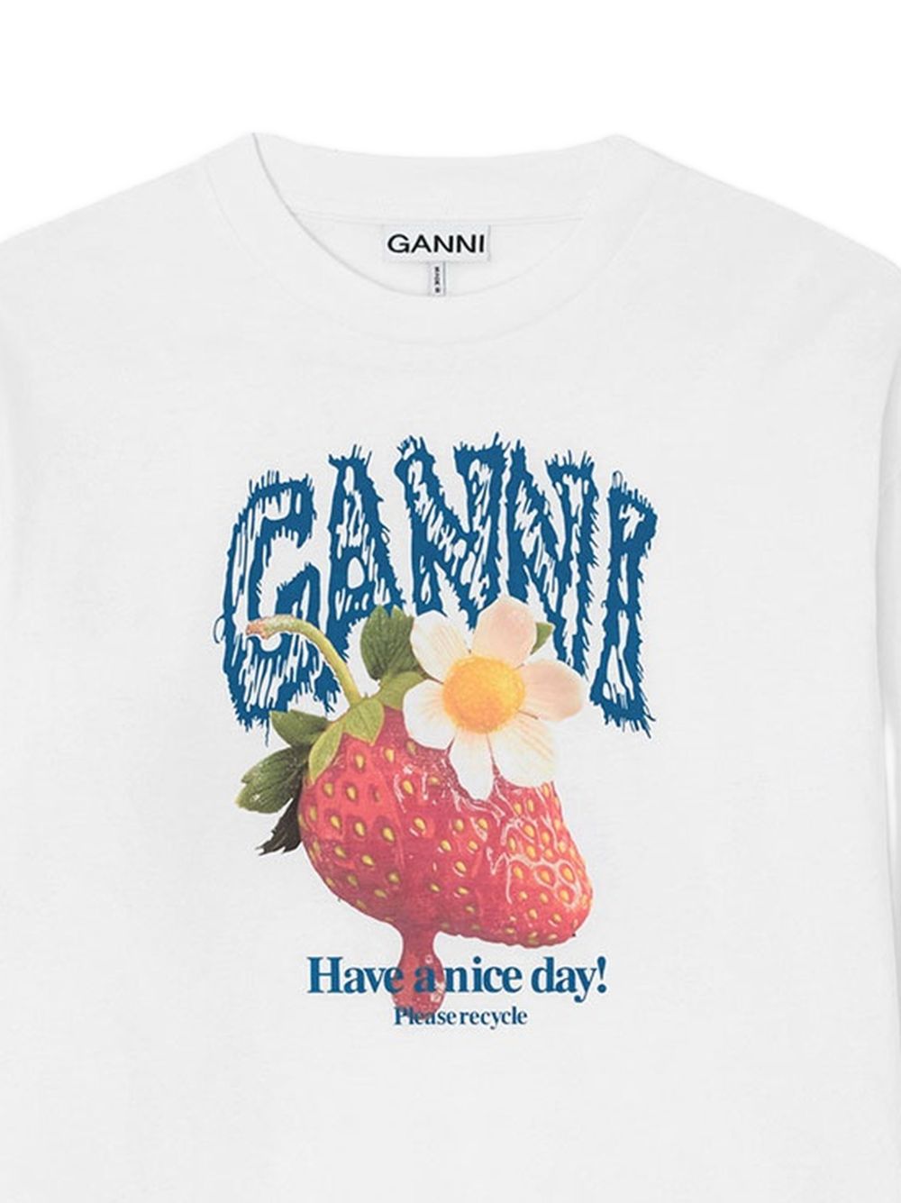 Ganni Printed Cotton T Shirt