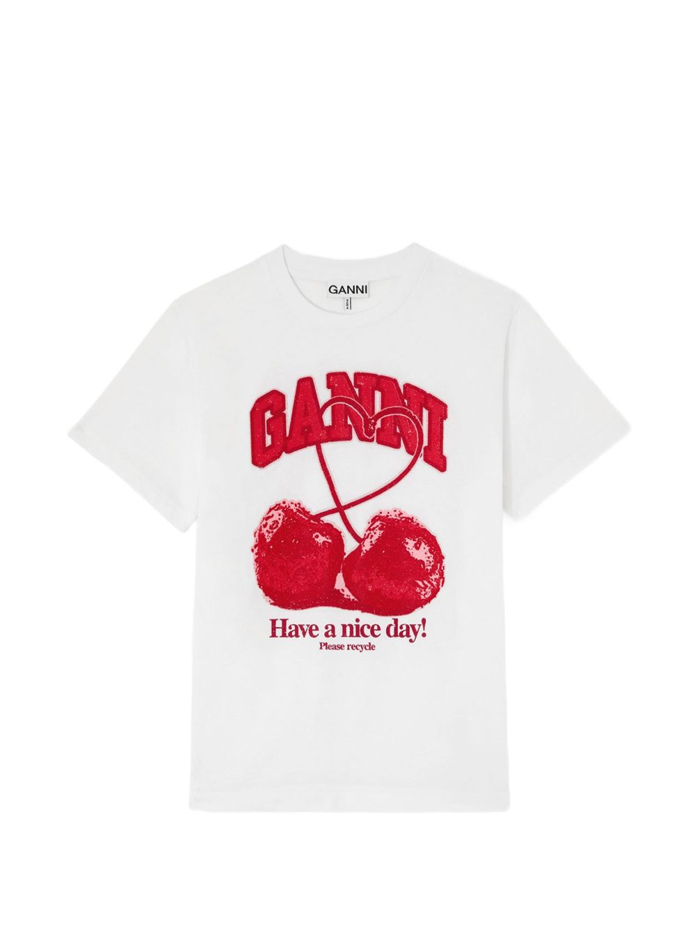Ganni Printed Cotton T Shirt