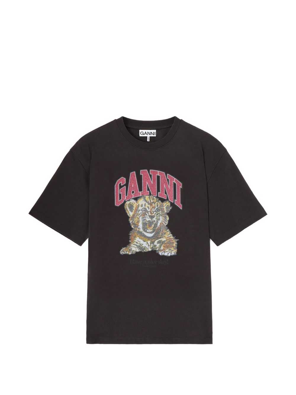 Ganni Printed Cotton T Shirt