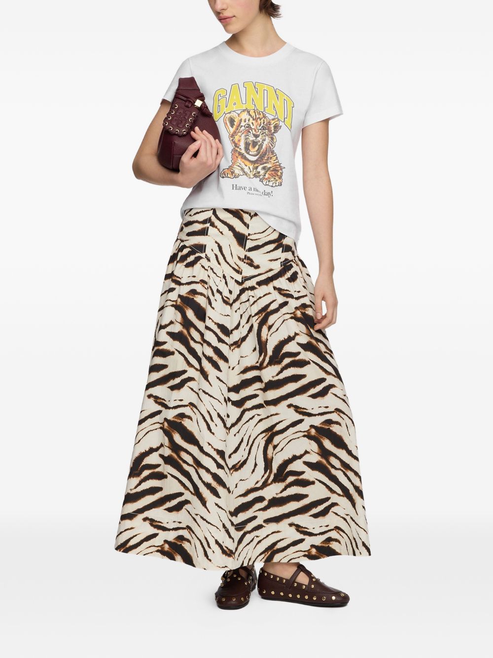 Ganni Printed Cotton T Shirt