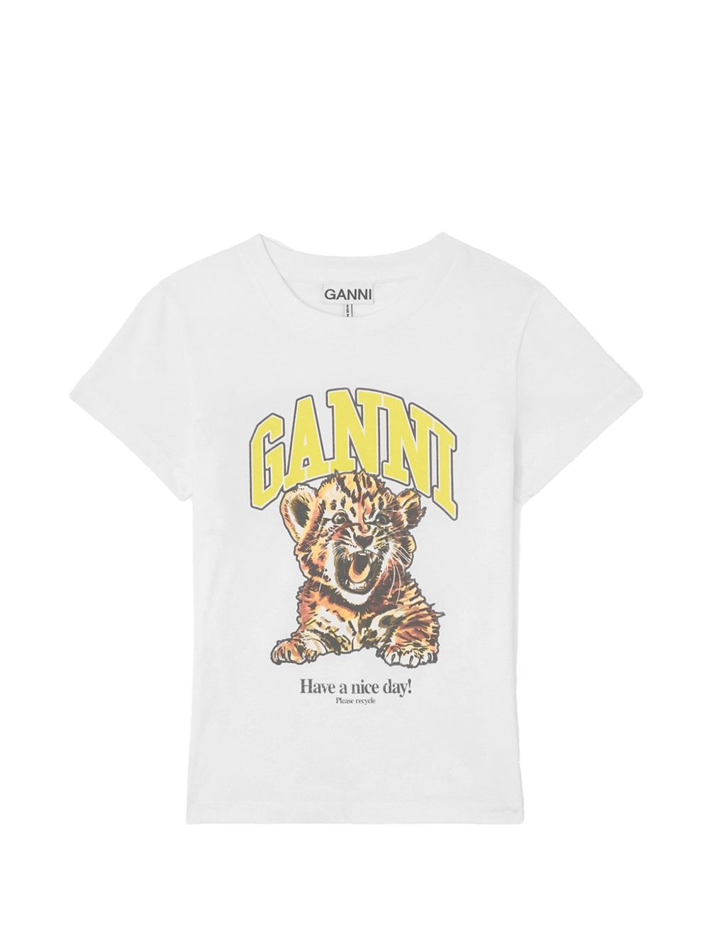 Ganni Printed Cotton T Shirt