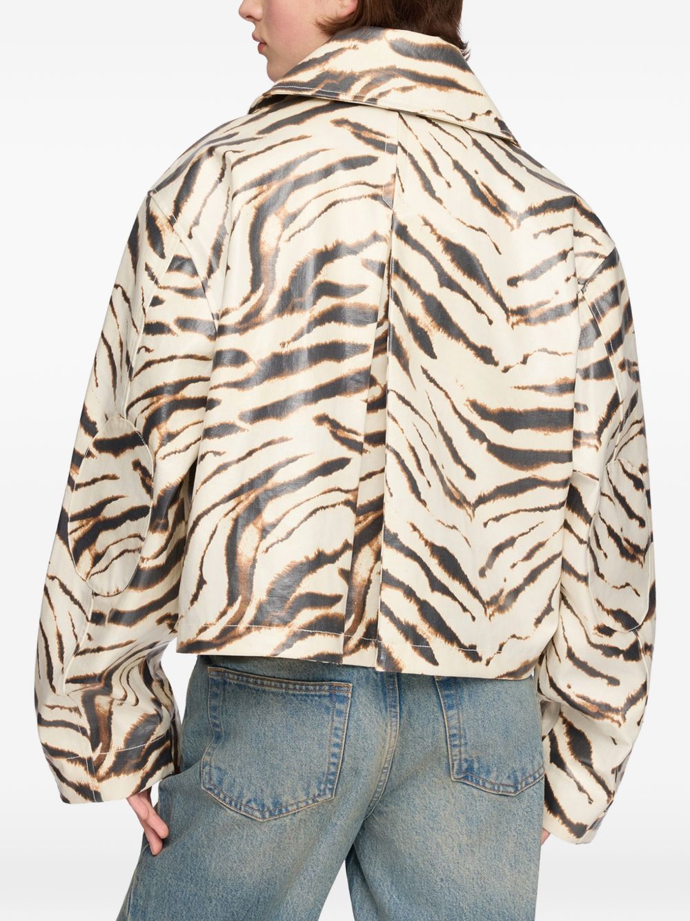 Ganni Zebra Print Cotton Blend Jacket