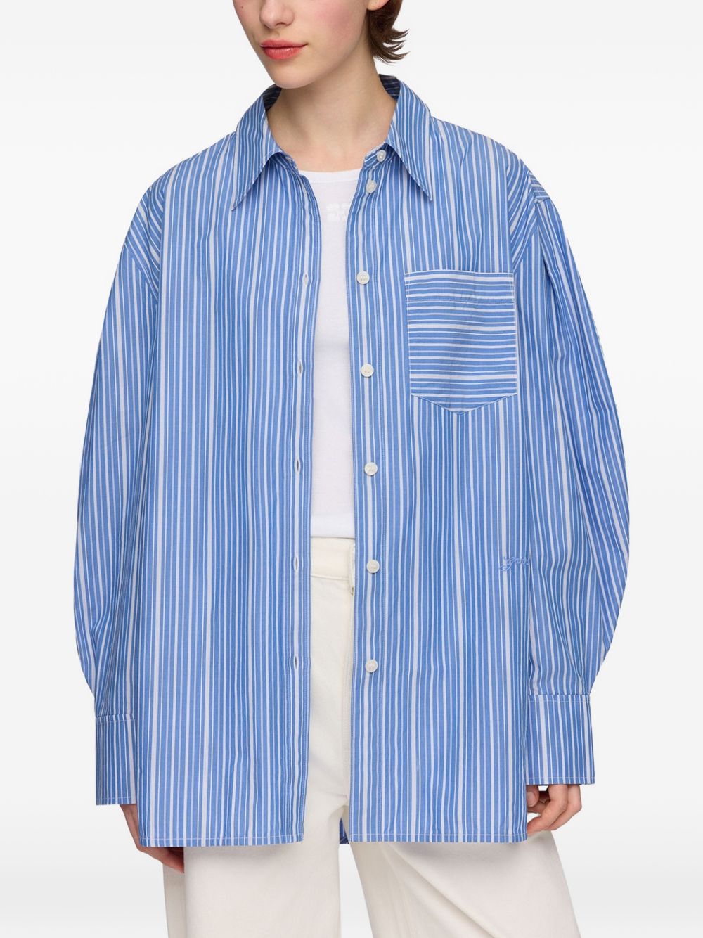 Ganni Striped Organic Cotton Shirt