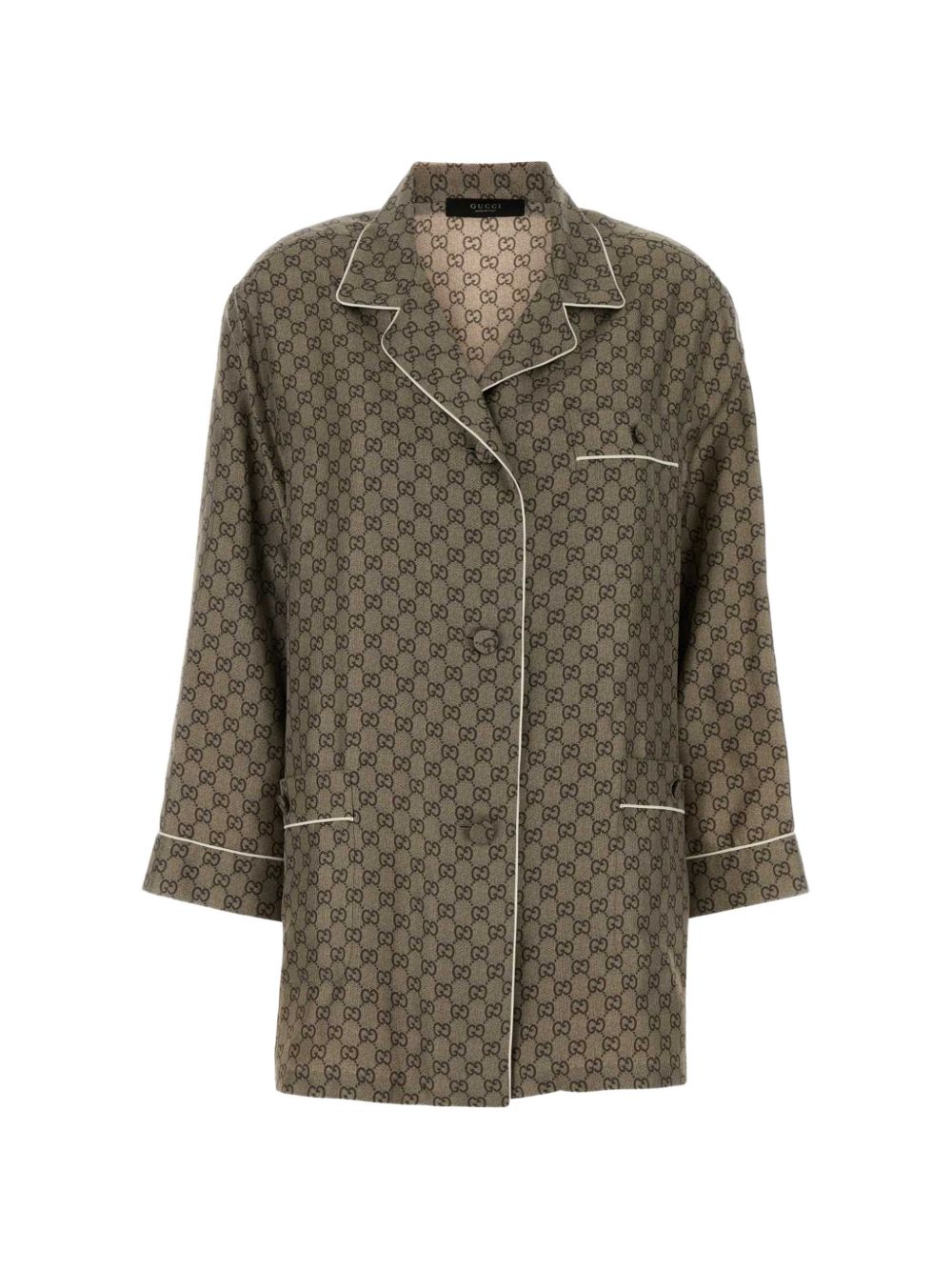 Gucci Gg Print Silk Shirt