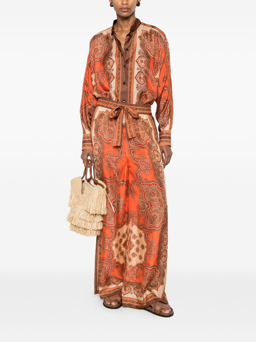 Zimmermann Mahon Printed Silk Trousers