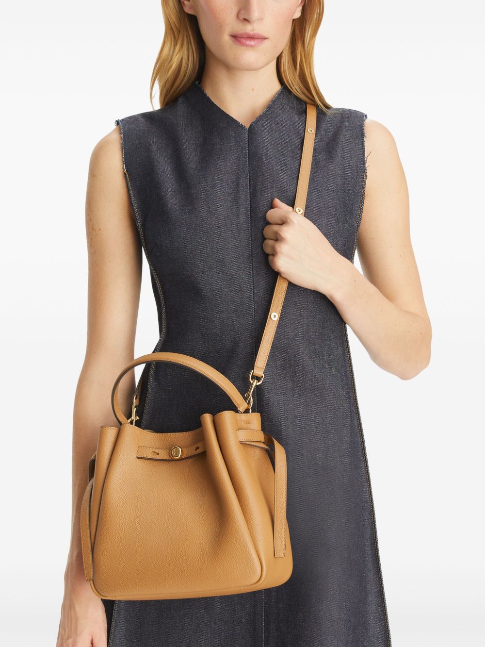 Tory Burch Romy Leather Bucket Bag