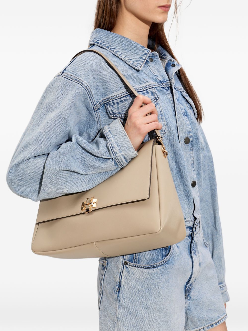 Tory Burch Charlie Large Leather Shoulder Bag