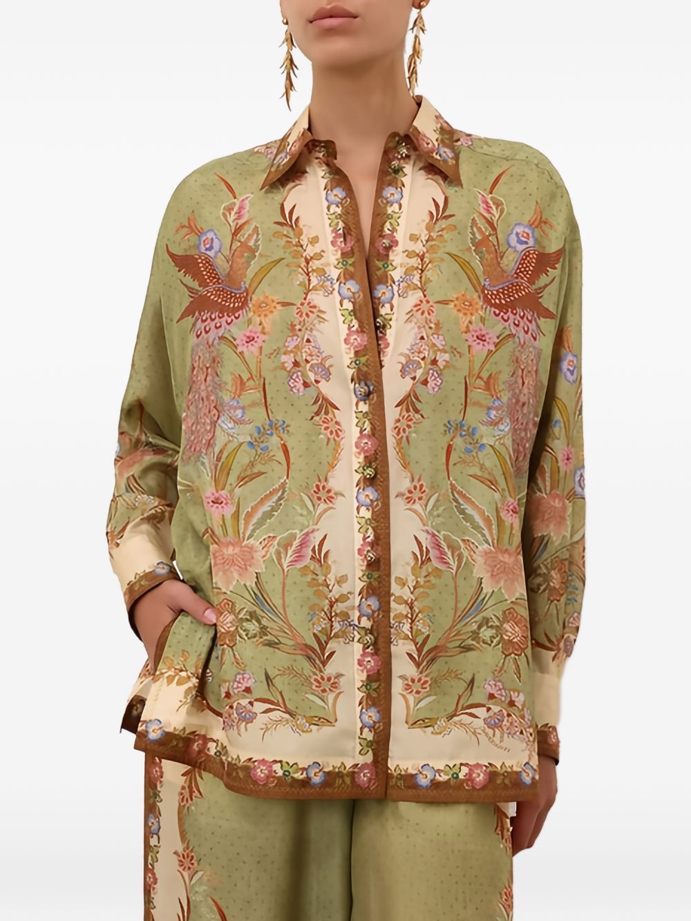 Zimmermann Indra Printed Silk Shirt