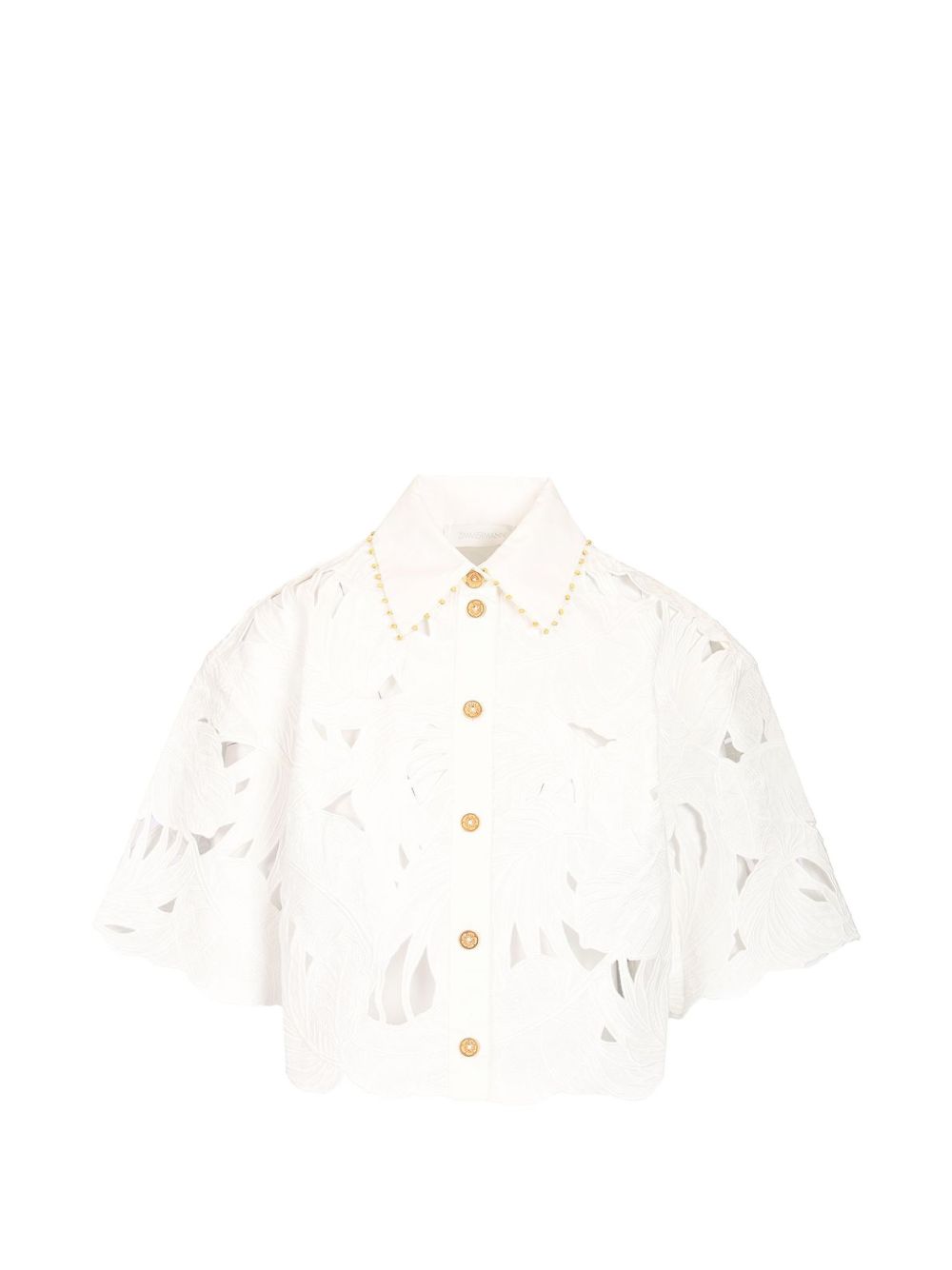Zimmermann Mahon Cropped Cotton Shirt