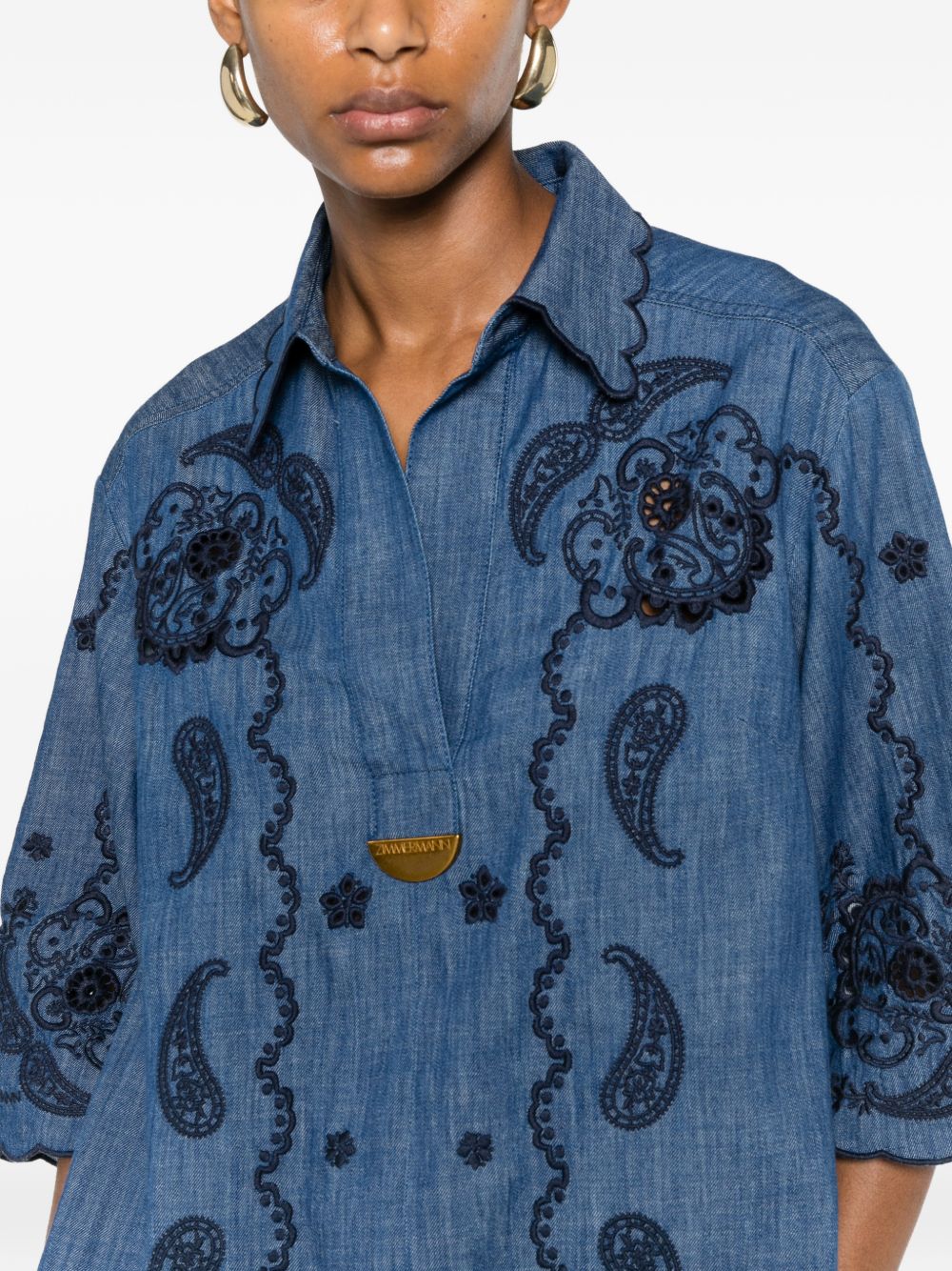 Zimmermann Aster Denim Mini Dress