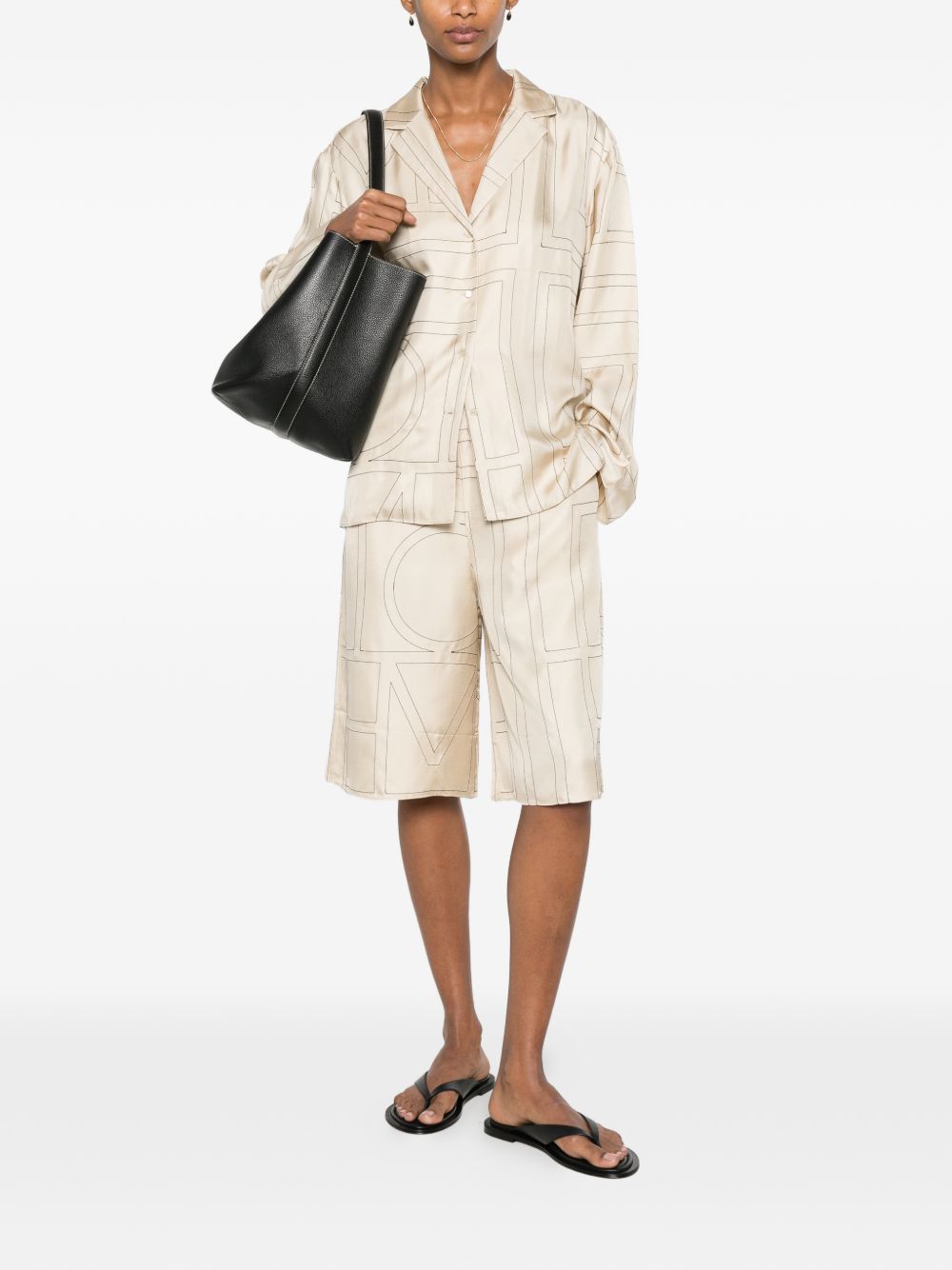 Toteme Pre Monogram Silk Pajama Shirt