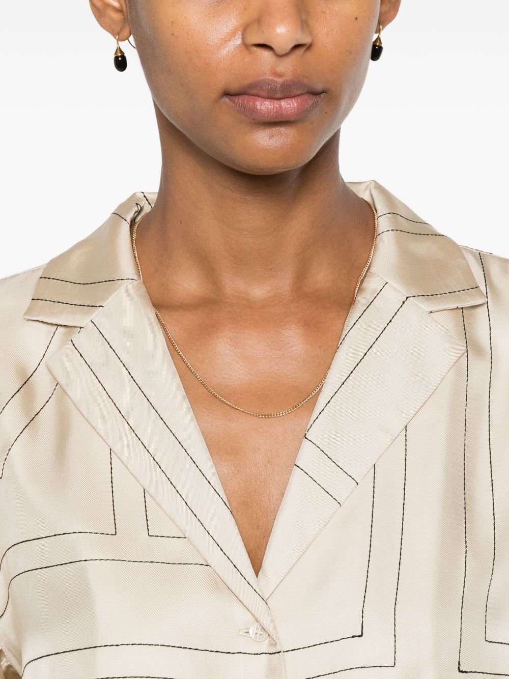 Toteme Pre Monogram Silk Pajama Shirt