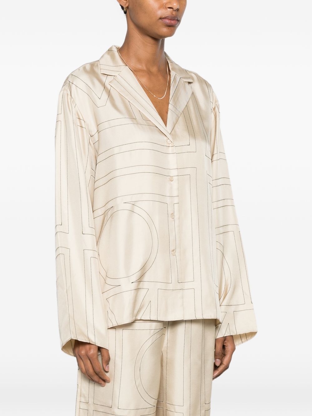 Toteme Pre Monogram Silk Pajama Shirt