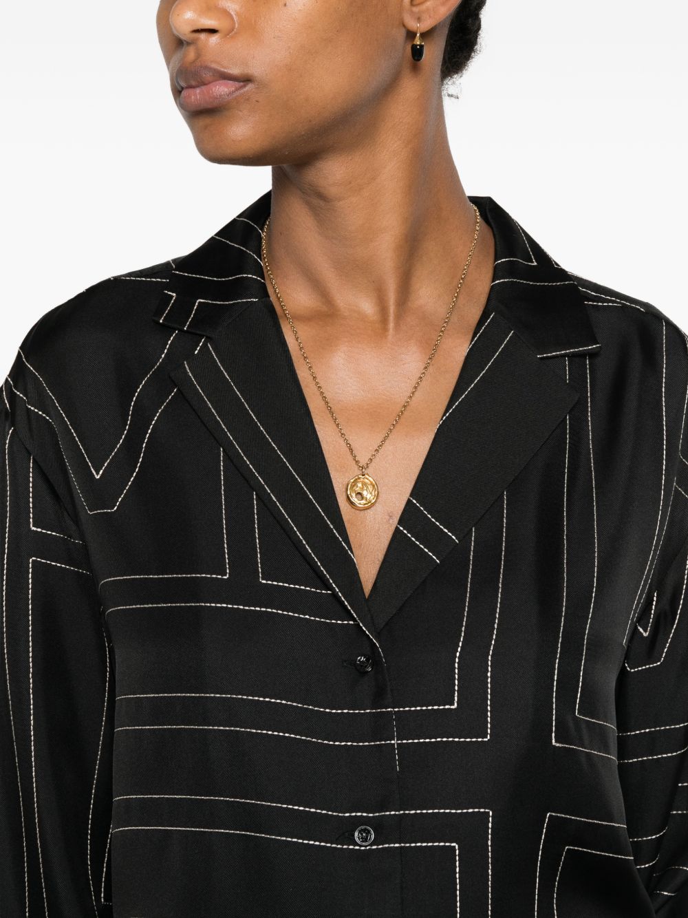 Toteme Pre Monogram Silk Pajama Shirt