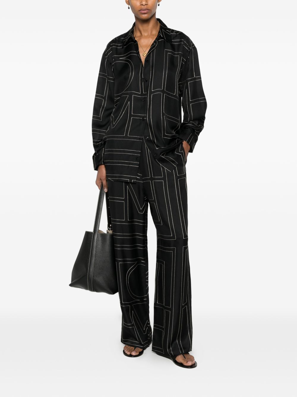 Toteme Pre Monogram Silk Pajama Trousers
