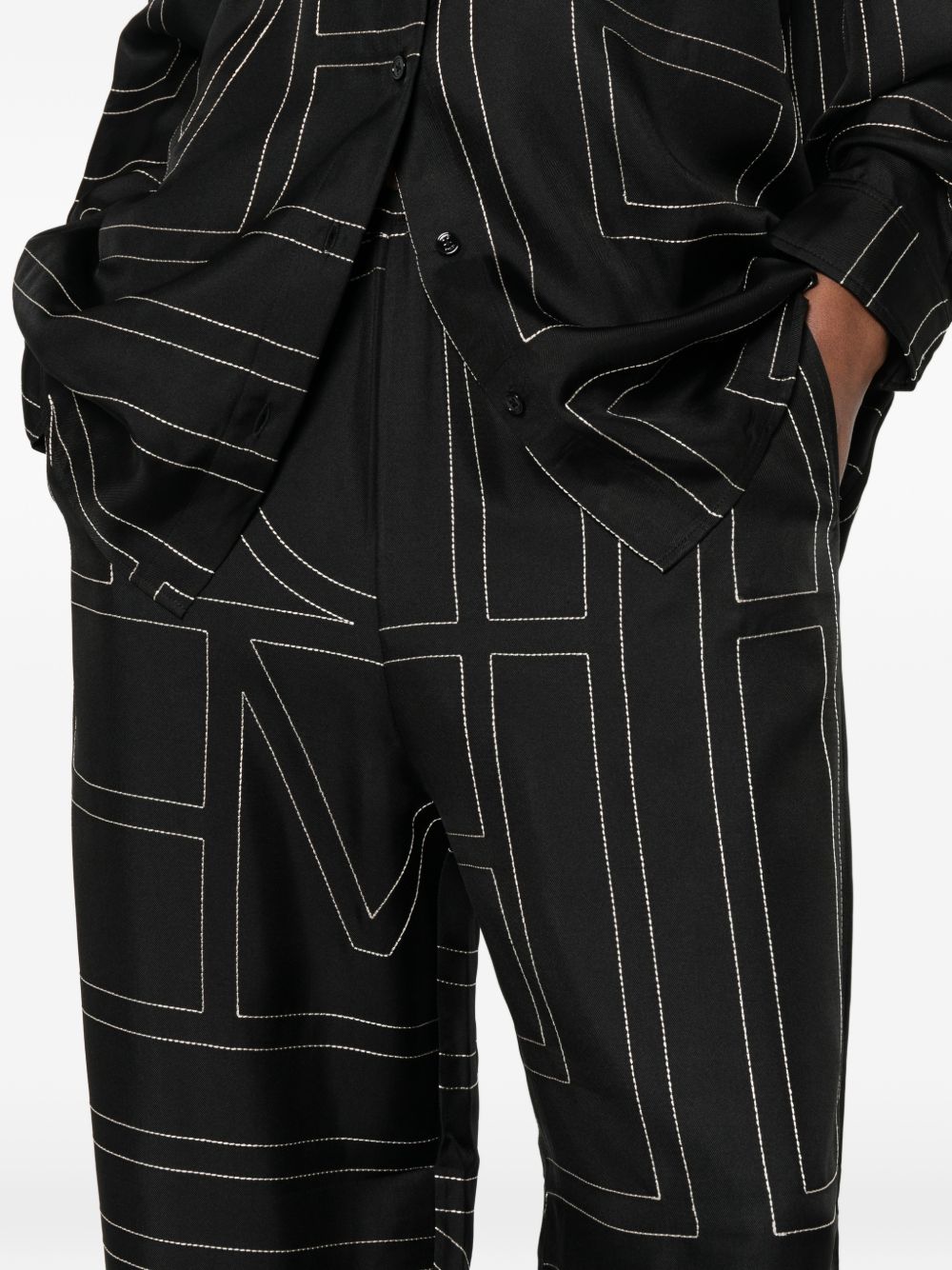Toteme Pre Monogram Silk Pajama Trousers