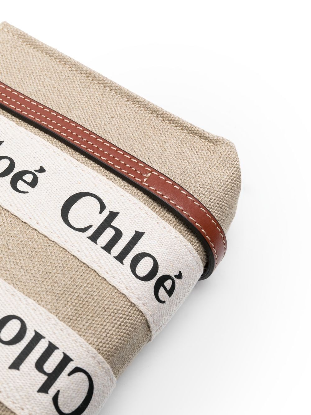 Chloè Woody Mini Linen Tote Bag