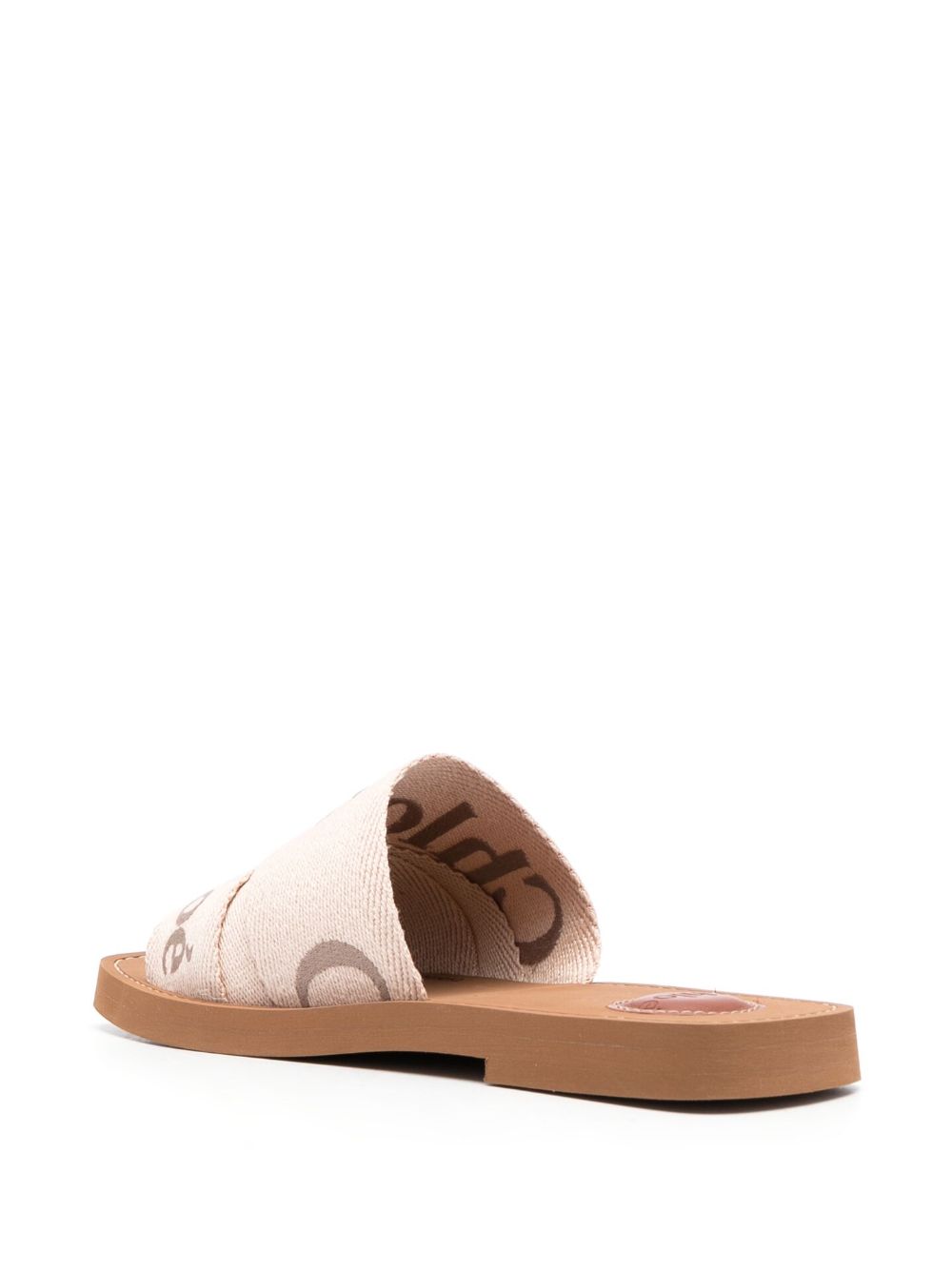 Chloè Woody Linen Flat Sandals