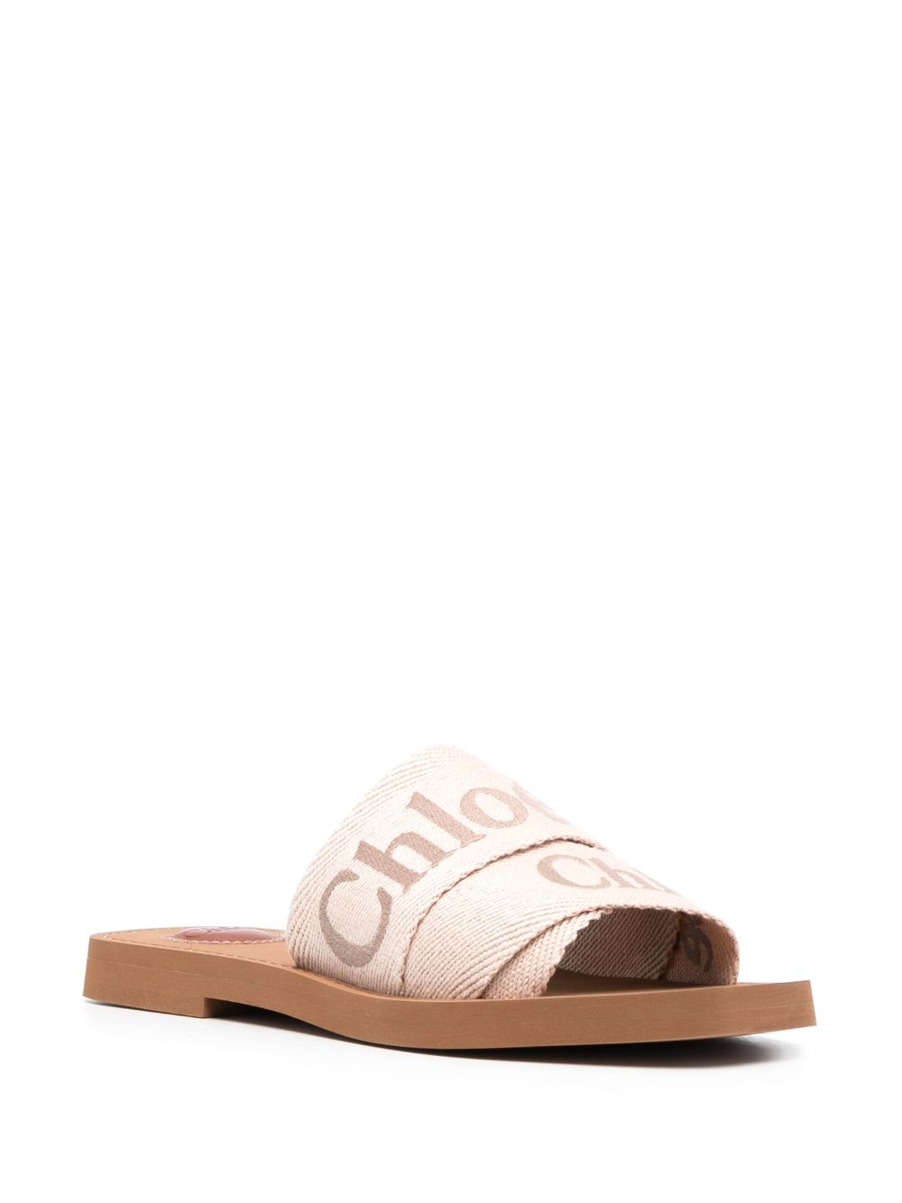 Chloè Woody Linen Flat Sandals