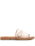 Chloè Woody Linen Flat Sandals