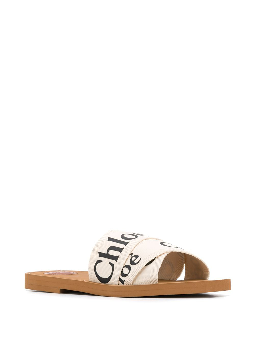 Chloè Woody Linen Flat Sandals