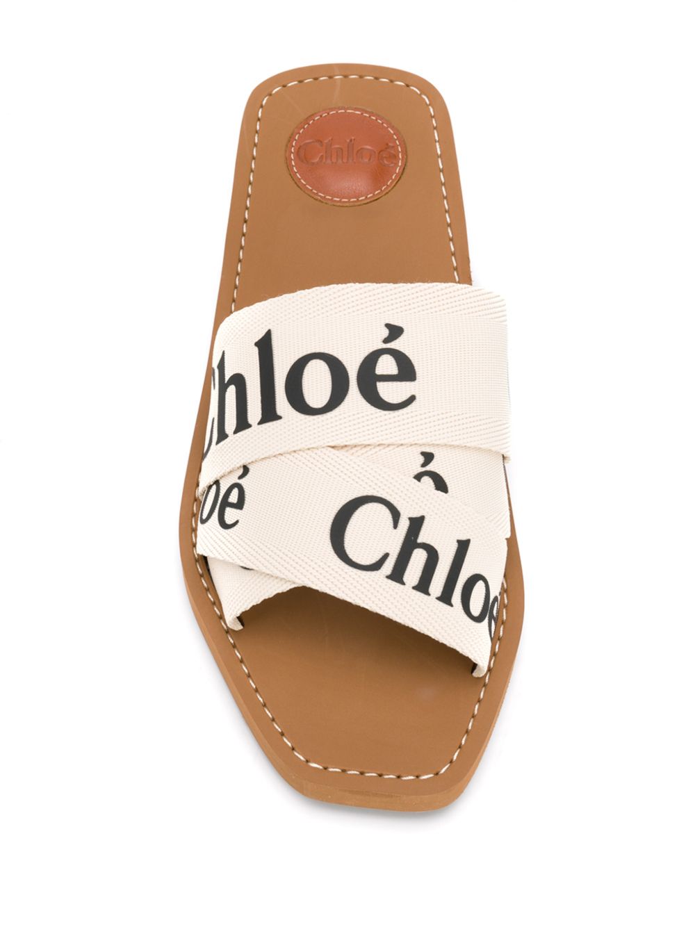 Chloè Woody Linen Flat Sandals
