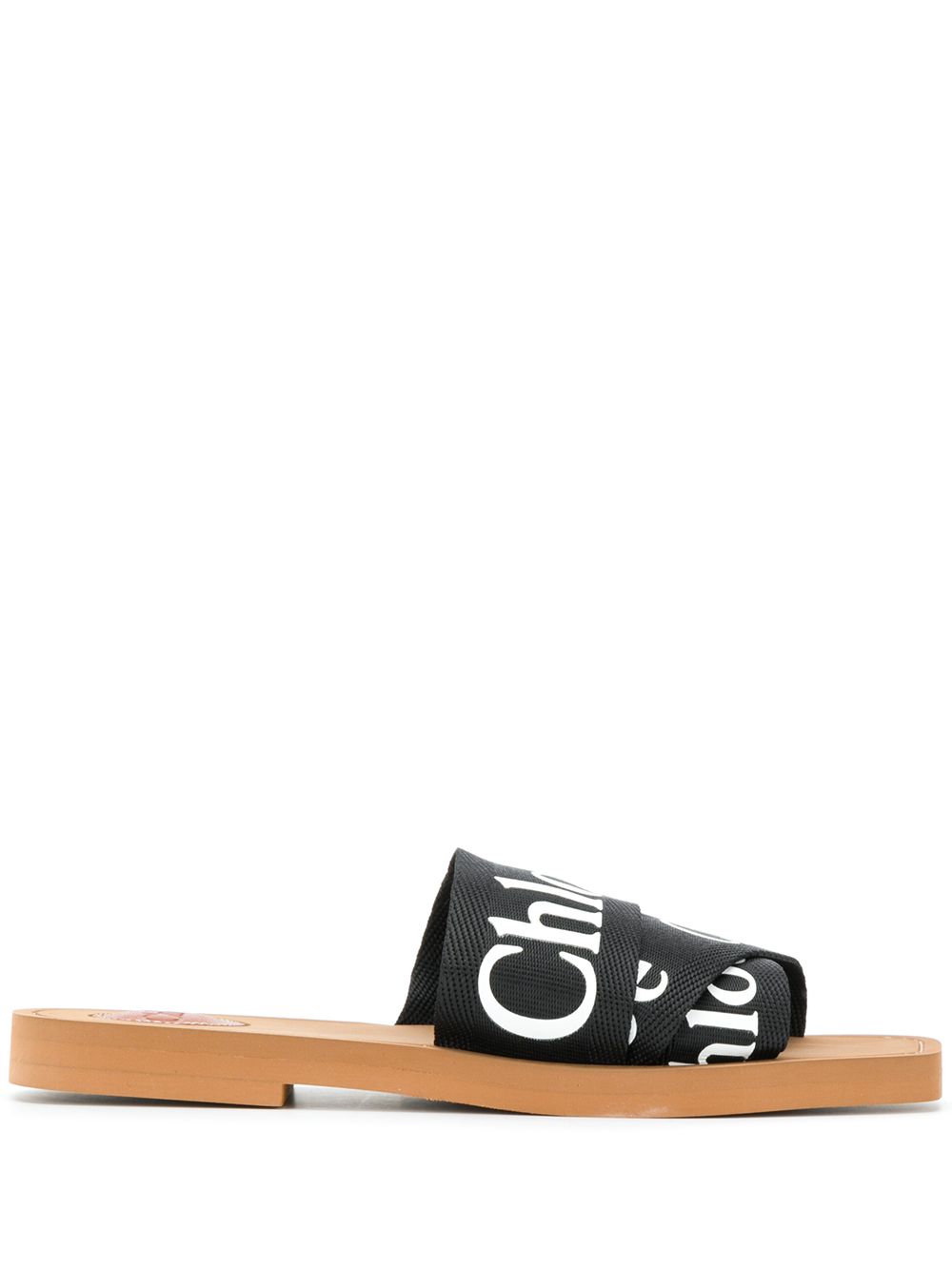 Chloè Woody Linen Flat Sandals