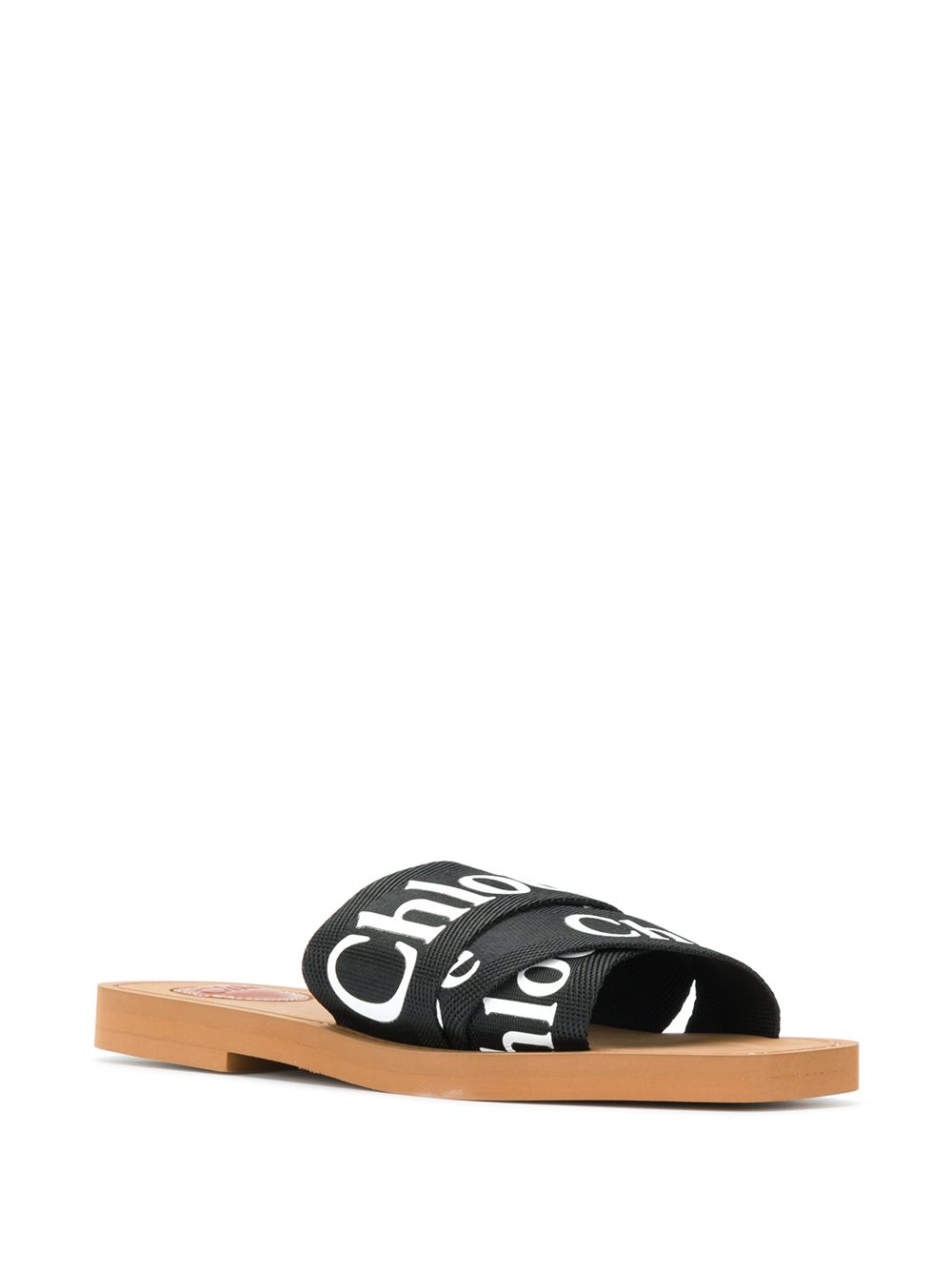 Chloè Woody Linen Flat Sandals