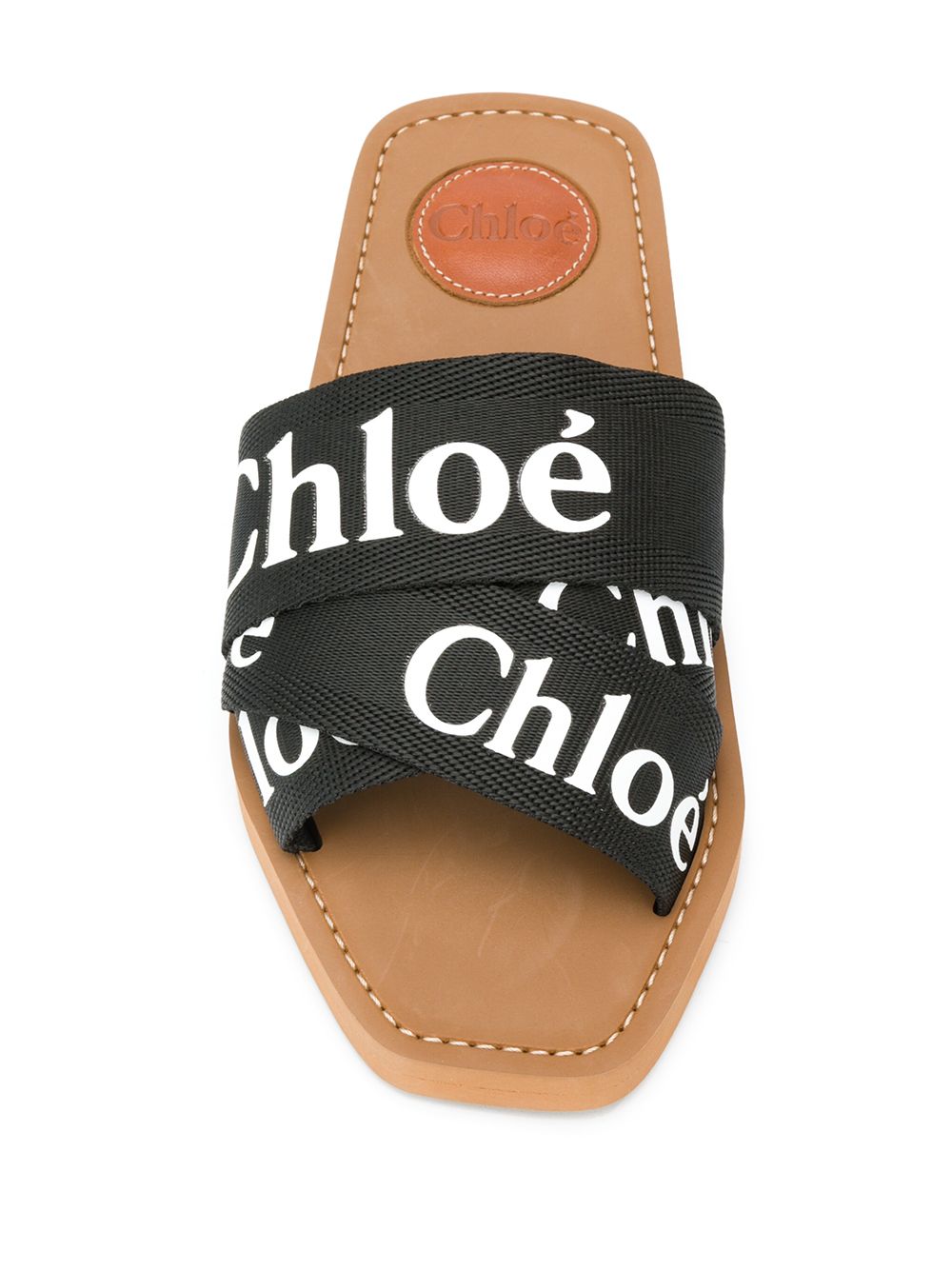 Chloè Woody Linen Flat Sandals