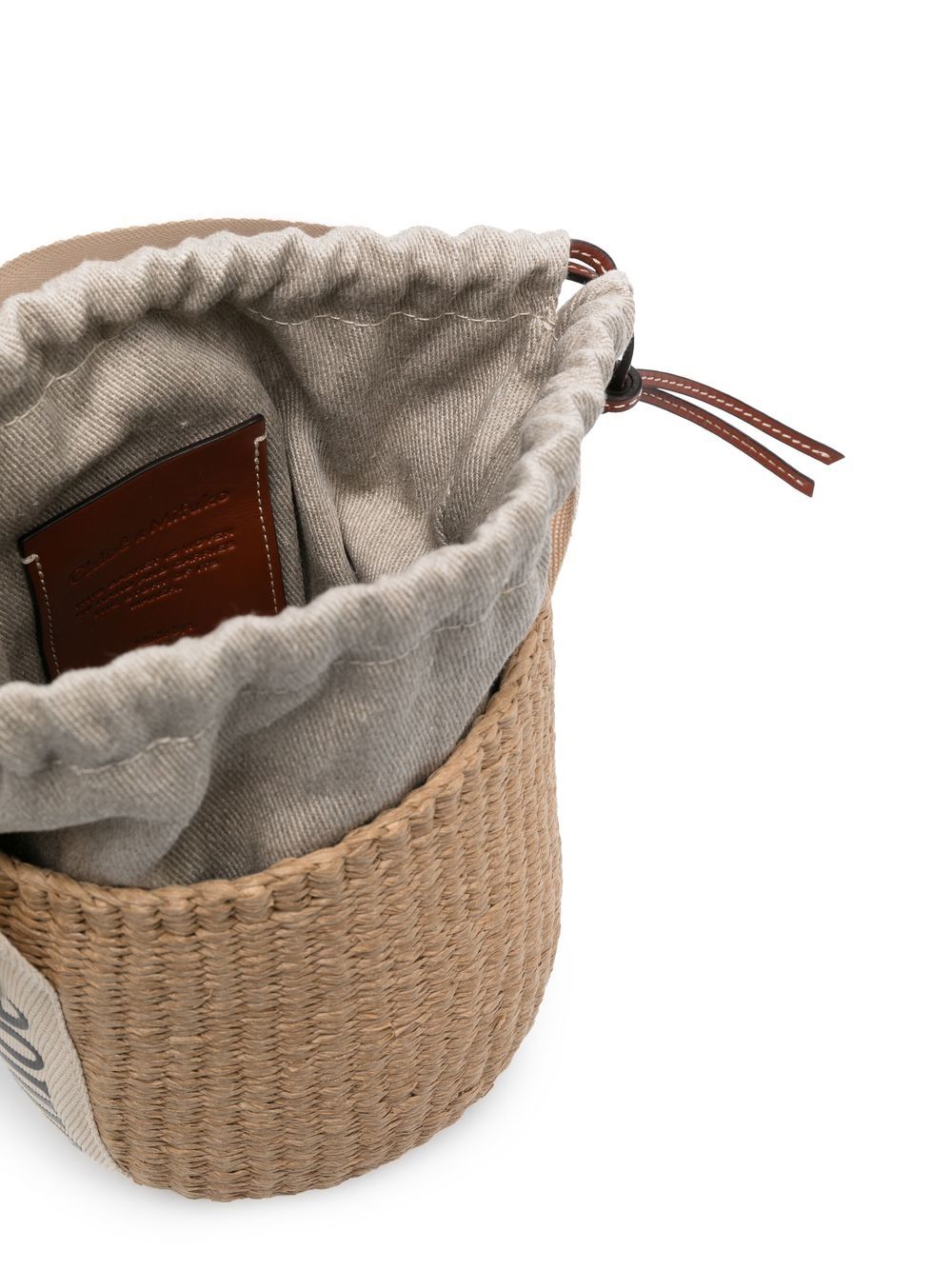 Chloè Woody Small Straw Bucket Bag