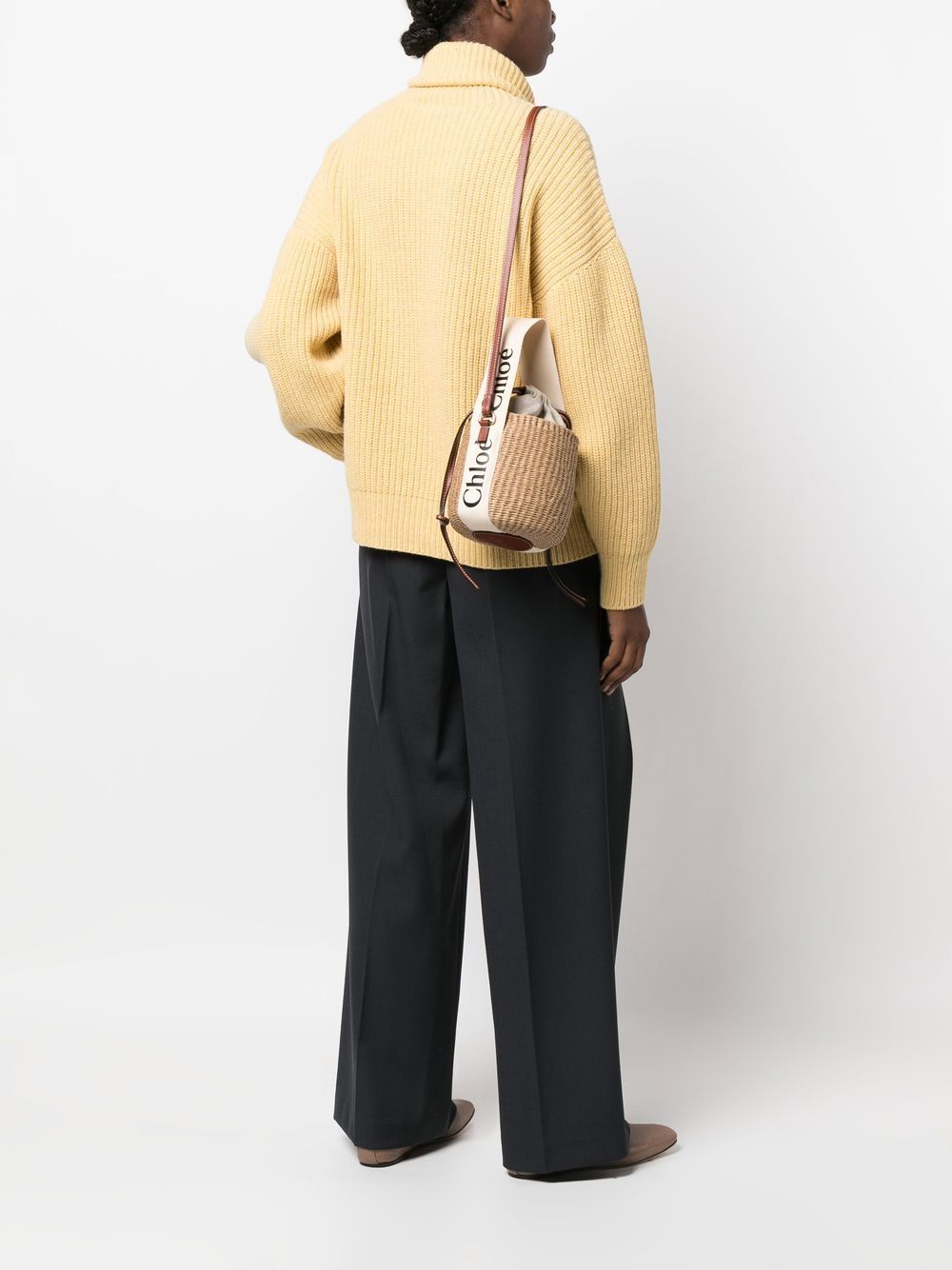 Chloè Woody Small Straw Bucket Bag