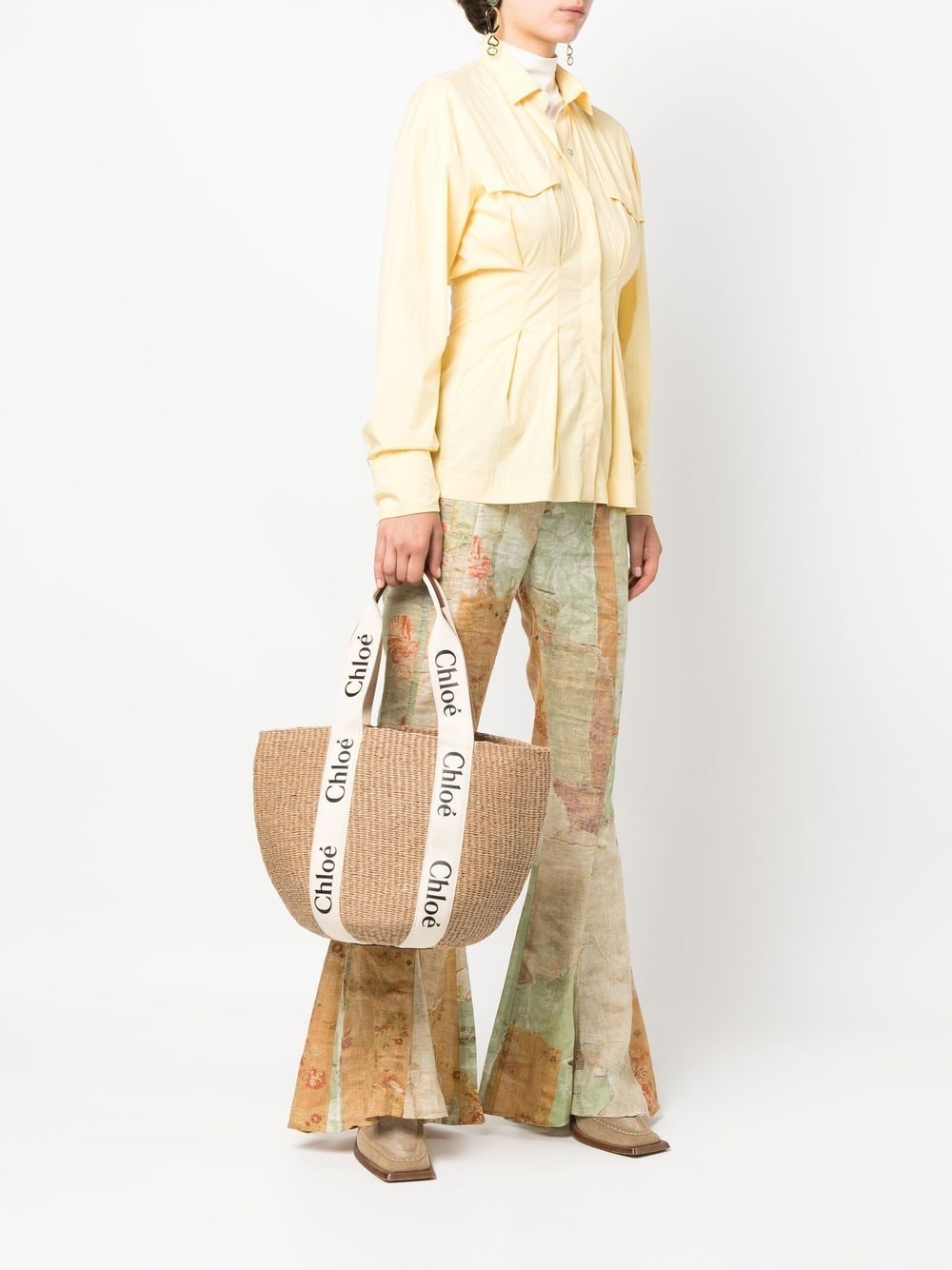 Chloè Woody Large Straw Basket Bag