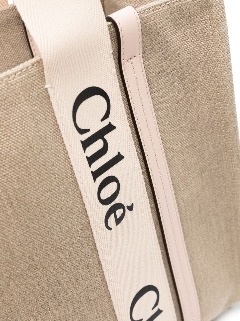Chloè Woody Linen Tote Bag