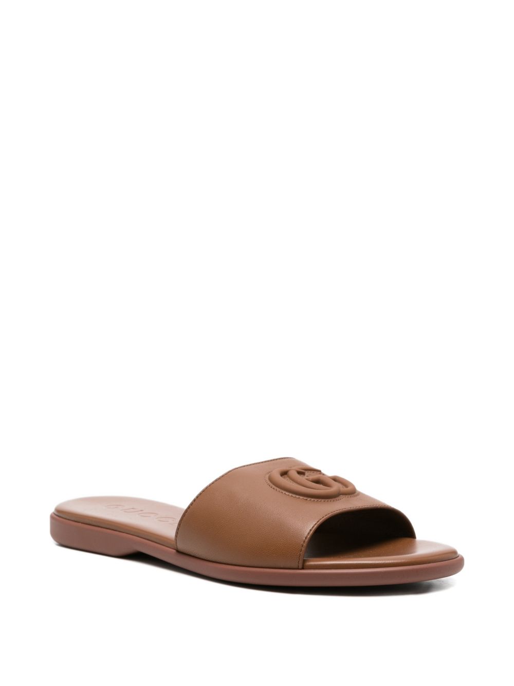 Gucci Double G Leather Falt Sandals