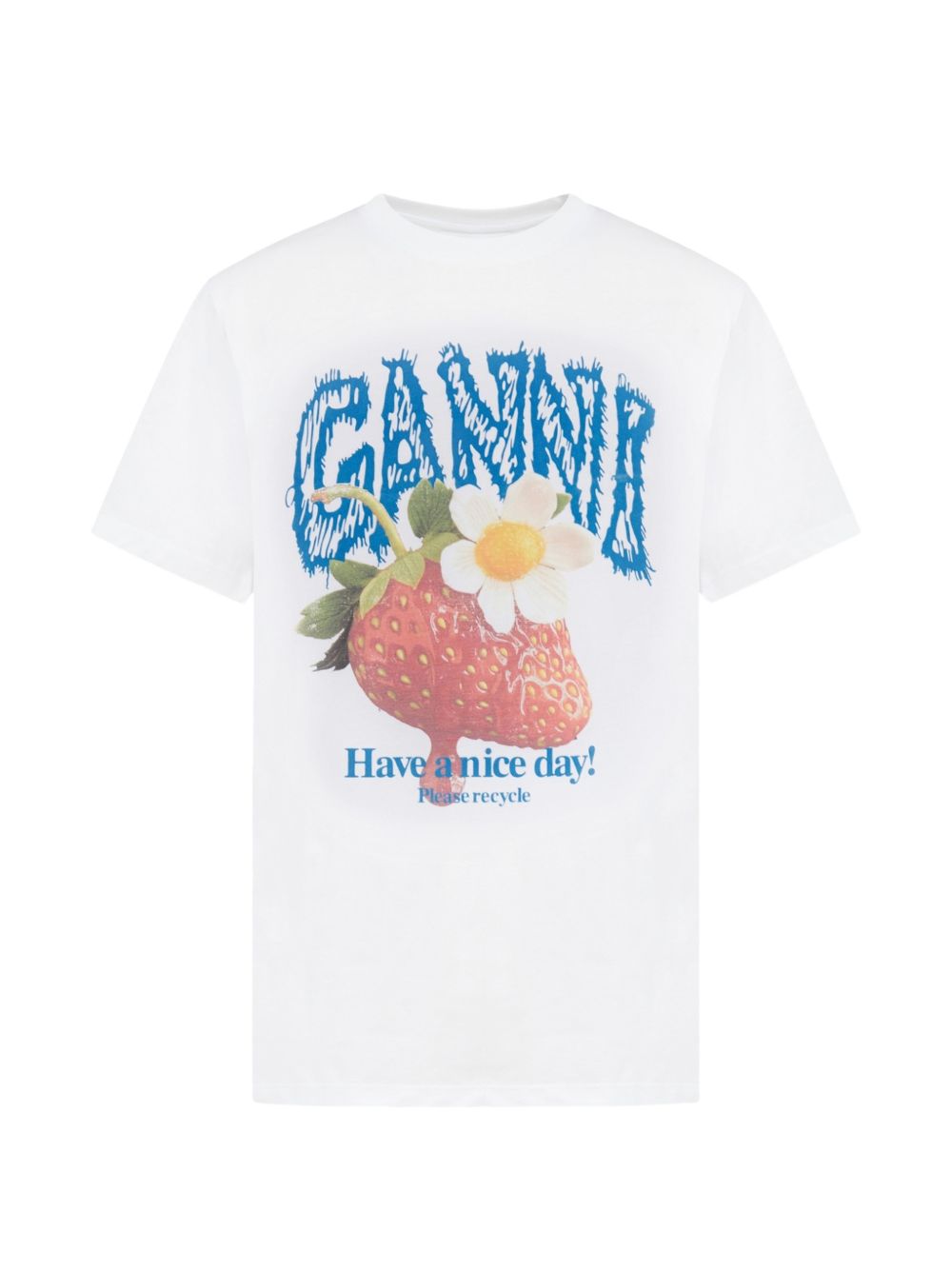 Ganni Printed Cotton T Shirt