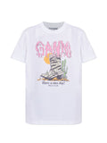 Ganni Printed Cotton T Shirt